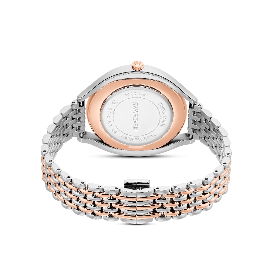 Watch, Swiss Made, Metal bracelet, Rose gold tone, Mixed metal finish Crystalline Swarovski 3