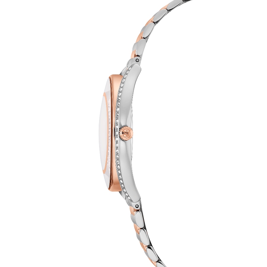 Watch, Swiss Made, Metal bracelet, Rose gold tone, Mixed metal finish Crystalline Swarovski 5