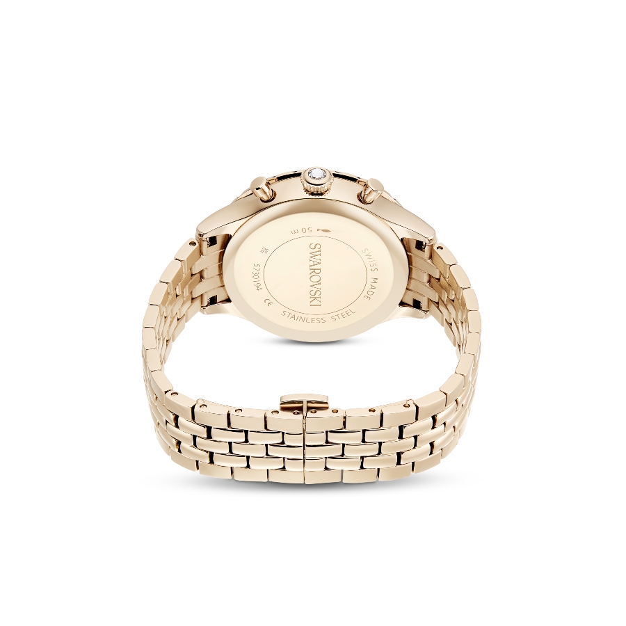 Watch, Swiss Made, Metal bracelet, Gold tone, Champagne gold-tone finish Octea Swarovski 3