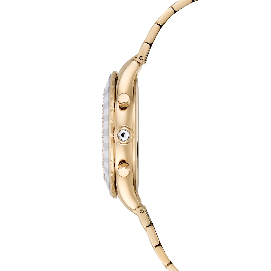 Watch, Swiss Made, Metal bracelet, Gold tone, Champagne gold-tone finish Octea Swarovski 5