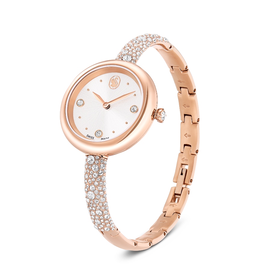 Bangle watch, Swiss Made, Metal bracelet, Rose gold tone, Rose gold-tone finish Sublima Swarovski 2