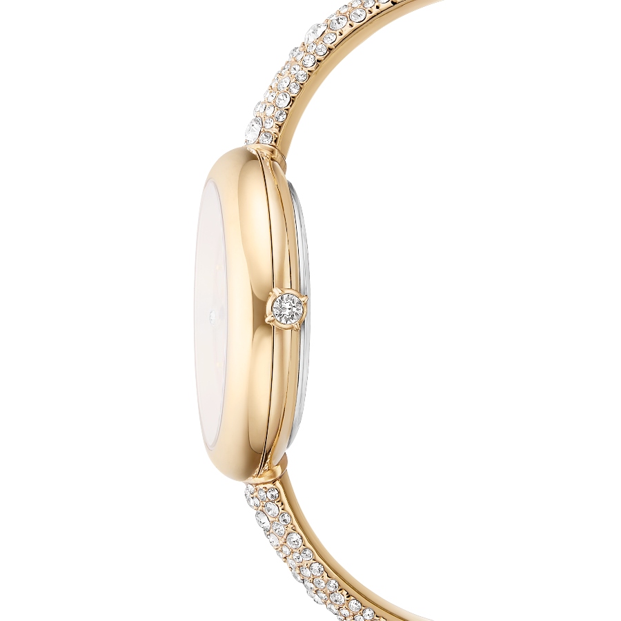 Bangle watch, Swiss Made, Metal bracelet, Gold tone, Champagne gold-tone finish Sublima Swarovski 5