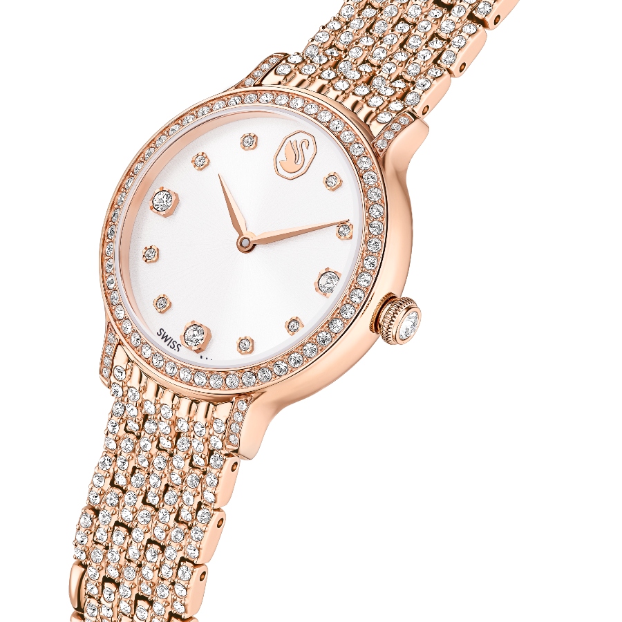 Watch, Swiss Made, Metal bracelet, Rose gold tone, Rose gold-tone finish Imber Swarovski 4