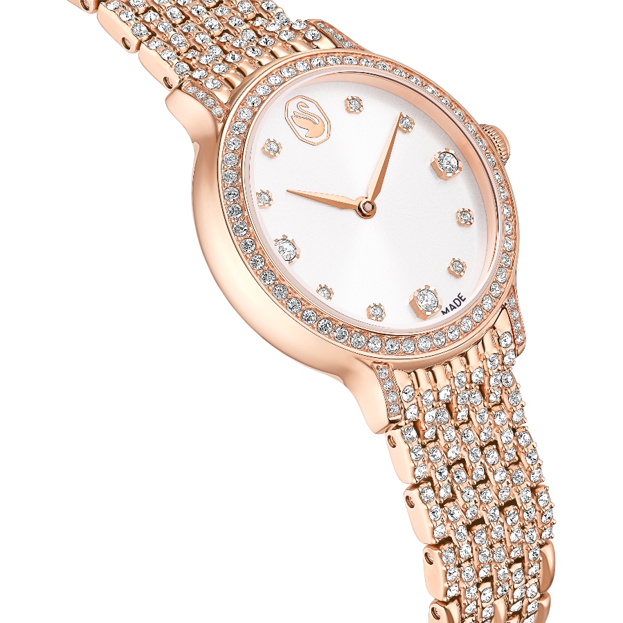 Watch, Swiss Made, Metal bracelet, Rose gold tone, Rose gold-tone finish Imber Swarovski 7