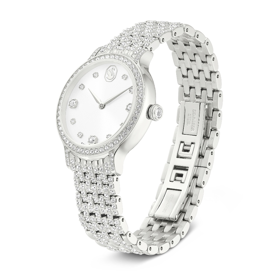 Watch, Swiss Made, Metal bracelet, Silver tone, Stainless steel Imber Swarovski 2