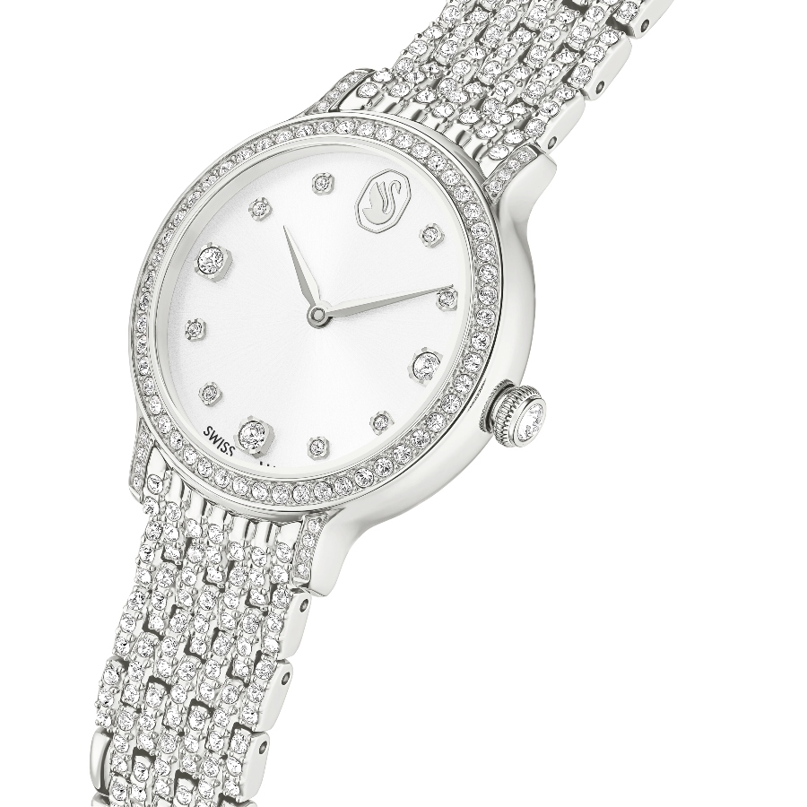 Watch, Swiss Made, Metal bracelet, Silver tone, Stainless steel Imber Swarovski 4