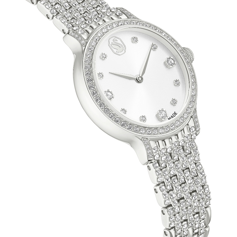 Watch, Swiss Made, Metal bracelet, Silver tone, Stainless steel Imber Swarovski 7