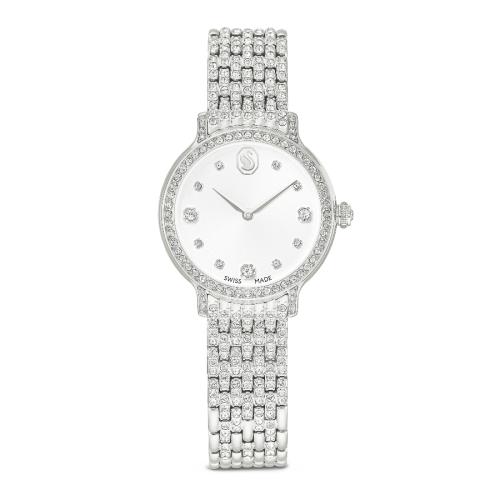 Watch, Swiss Made, Metal bracelet, Silver tone, Stainless steel Imber Swarovski