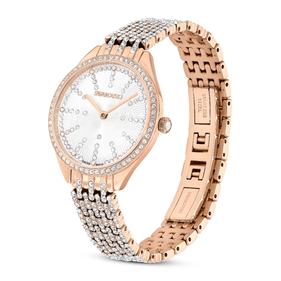 Watch, Swiss Made, Metal bracelet, Rose gold tone, Rose gold-tone finish Attract Swarovski 2
