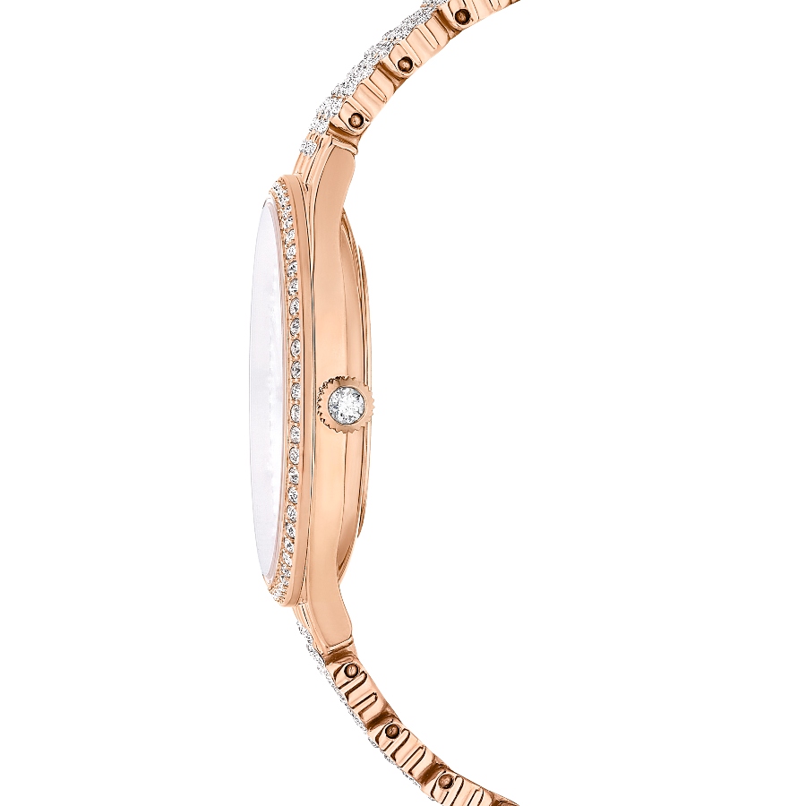 Watch, Swiss Made, Metal bracelet, Rose gold tone, Rose gold-tone finish Attract Swarovski 6