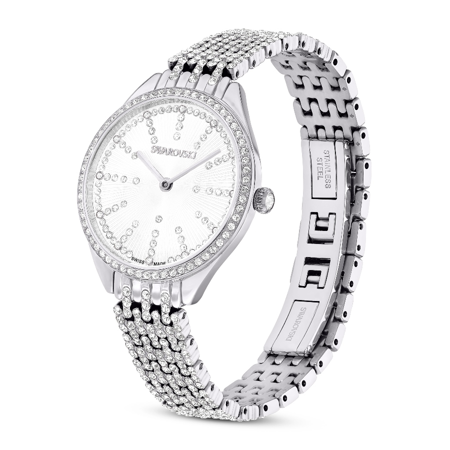 Watch, Swiss Made, Metal bracelet, Silver tone, Stainless steel Attract Swarovski 2