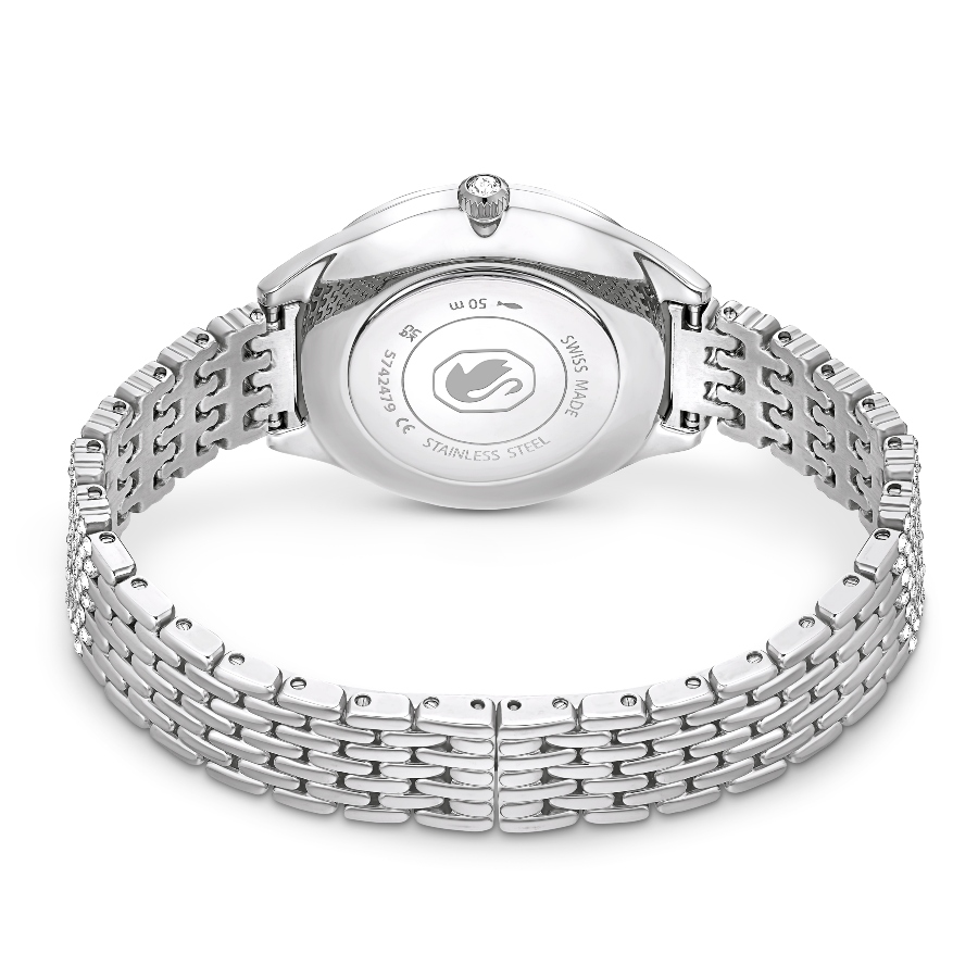 Watch, Swiss Made, Metal bracelet, Silver tone, Stainless steel Attract Swarovski 3