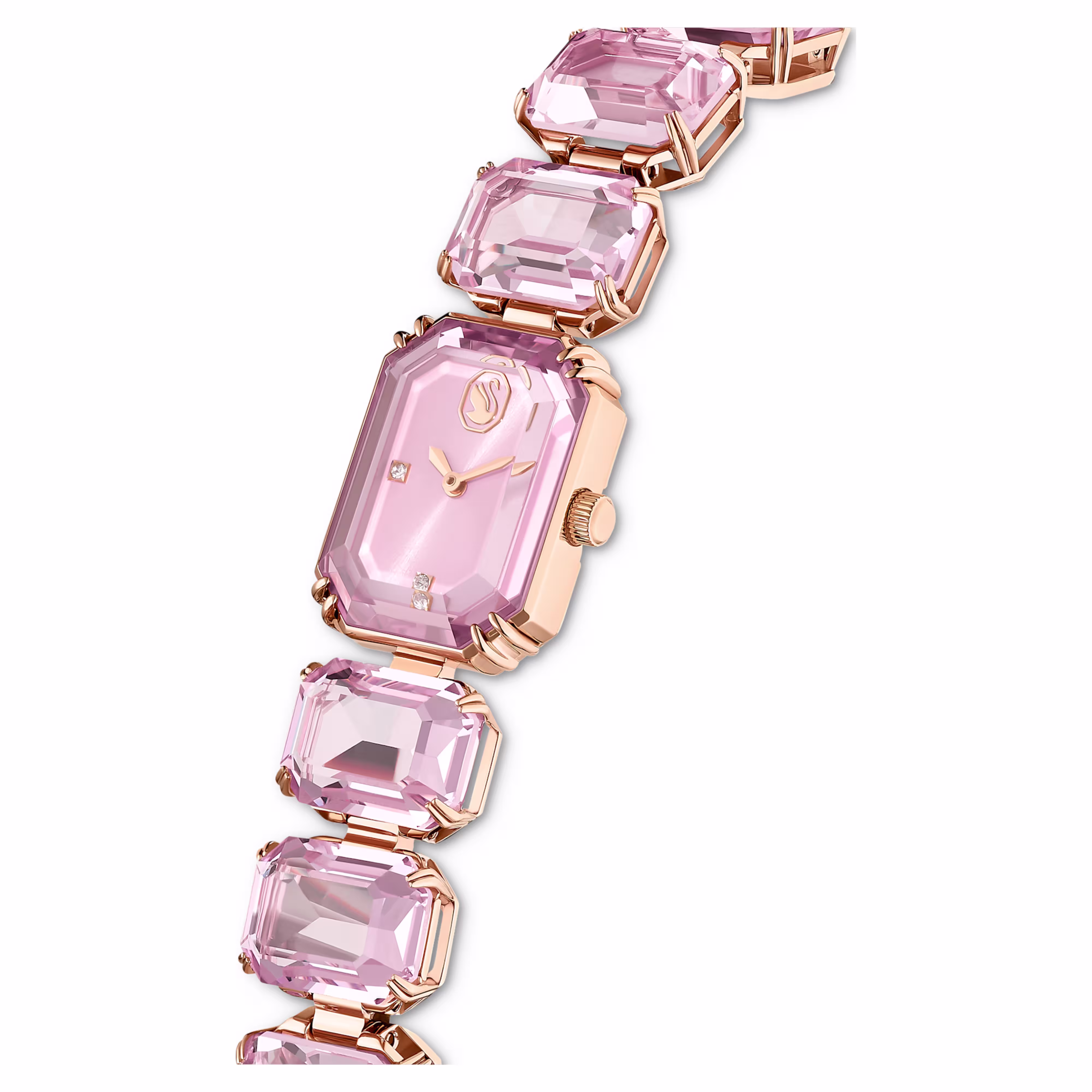 Watch, Octagon cut bracelet, Pink, Rose gold-tone finish Millenia Swarovski 3