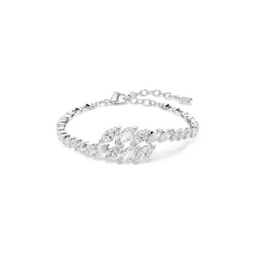 Браслет, Огранка «маркиза», Белый, Родиевое покрытие Mesmera Swarovski
