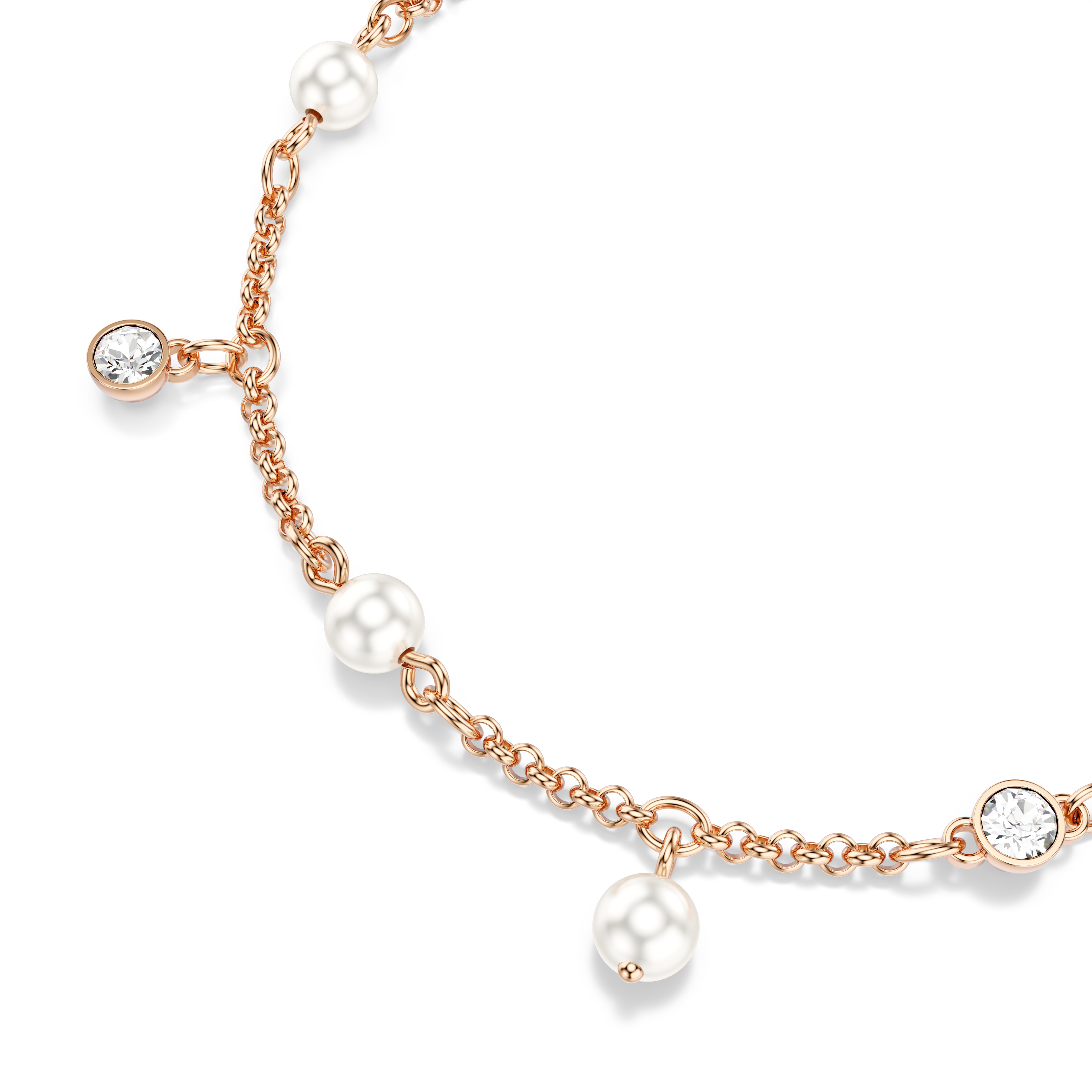 Bracelet, Crystal pearl, Round cut, White, 18K rose gold finish Imber Swarovski 2