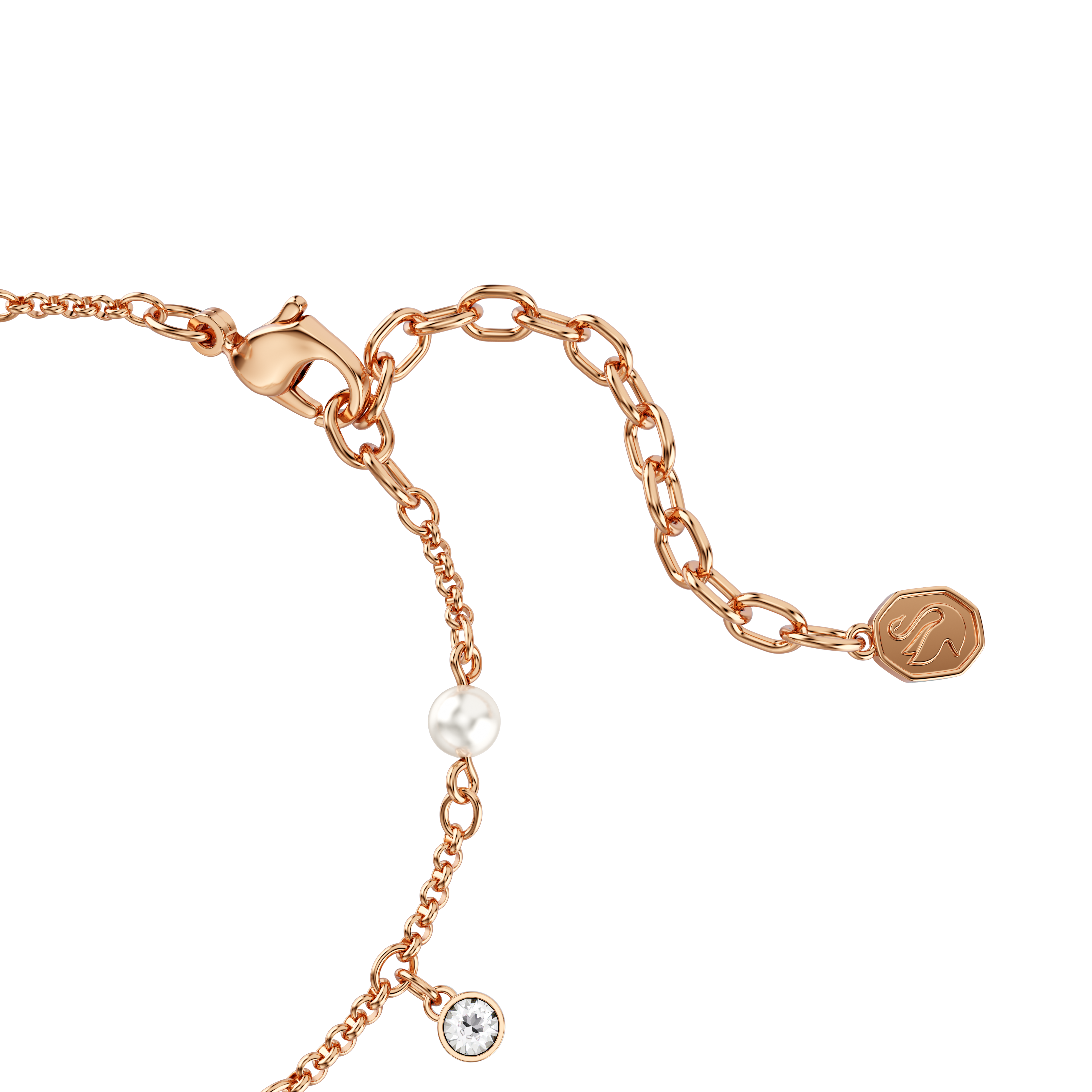 Bracelet, Crystal pearl, Round cut, White, 18K rose gold finish Imber Swarovski 3