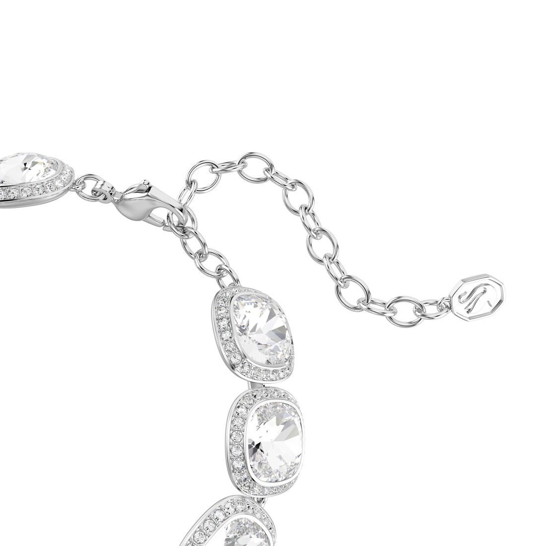 Bracelet, Cushion cut, White, Rhodium plated Una Swarovski 3
