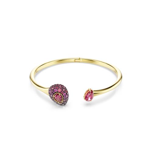 Bangle, Pear cut, Red, 18K gold finish