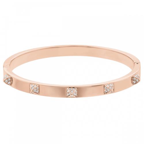 Cieta rokassprādze, Balts, Rozā zelta toņa pārklājums Dextera Swarovski