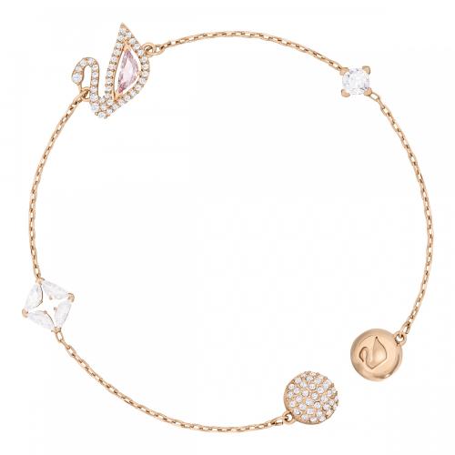 Bracelet, Multi-colored, Rose-gold tone plated