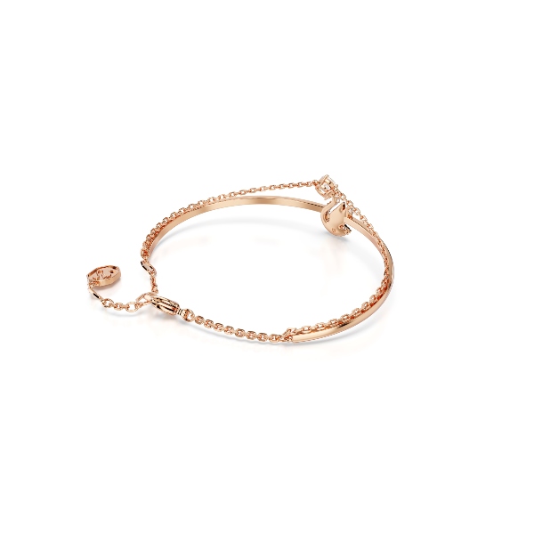Rokassprādze, Gulbis, Melns, Rozā zelta pārklājums Swan Swarovski 4