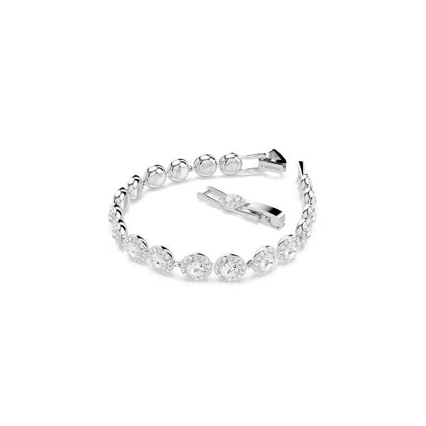 Rokassprādze, Apaļš griezums, Balts, Rodija pārklājums Una Swarovski 2