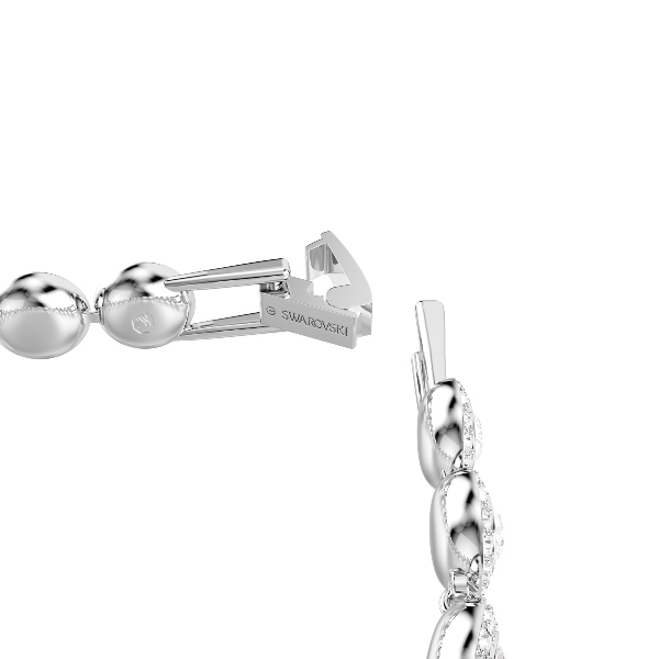 Rokassprādze, Apaļš griezums, Balts, Rodija pārklājums Una Swarovski 3