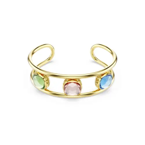 Aproce, Spilventiņu griezuma, Zaļš, Zelta toņa pārklājums Chroma Swarovski