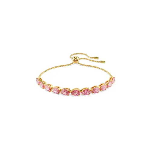 Bracelet, Pear cut, Pink, Gold-tone plated Matrix Swarovski