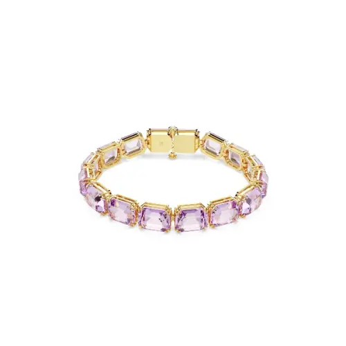 Bracelet, Octagon cut, Purple, Gold-tone plated Millenia Swarovski