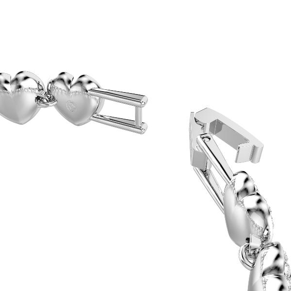 Bracelet, Mixed cuts, Heart, White, Rhodium plated Ariana Grande x Swarovski Swarovski 3