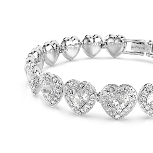 Bracelet, Mixed cuts, Heart, White, Rhodium plated Ariana Grande x Swarovski Swarovski 4