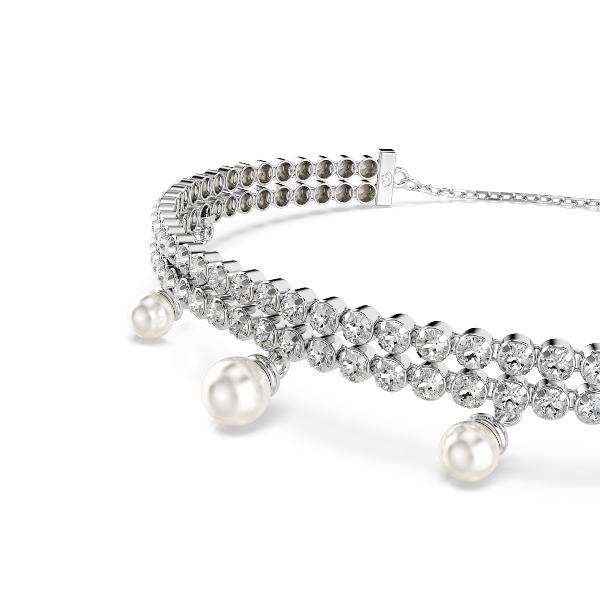 Bracelet, Crystal pearl, Round cut, White, Rhodium plated Ariana Grande x Swarovski Swarovski 4