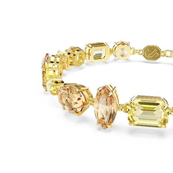 Bracelet, Mixed cuts, Yellow, Gold-tone plated Gema Swarovski 4