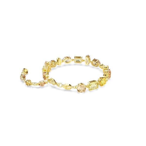 Bracelet, Mixed cuts, Yellow, Gold-tone plated Gema Swarovski 5