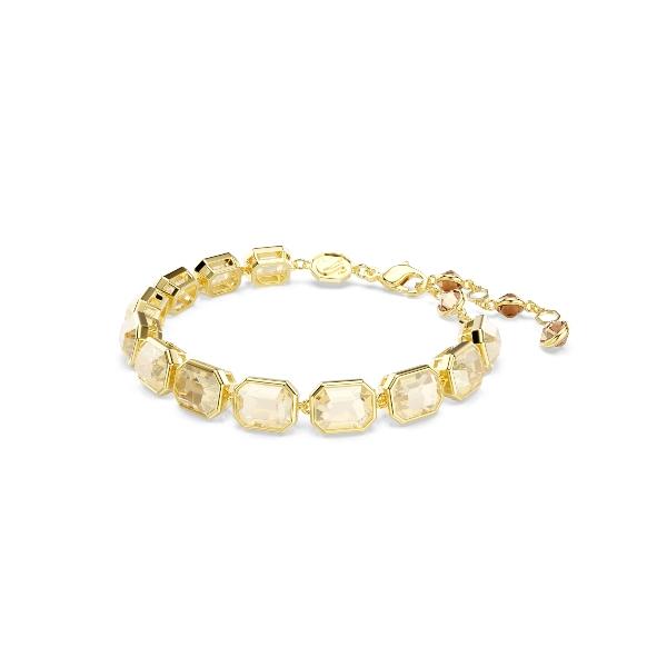 Bracelet, Octagon cut, Caramel, Gold-tone plated Millenia Swarovski 3