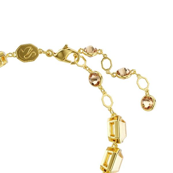 Bracelet, Octagon cut, Caramel, Gold-tone plated Millenia Swarovski 4