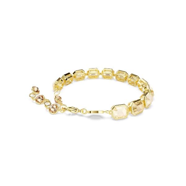 Bracelet, Octagon cut, Caramel, Gold-tone plated Millenia Swarovski 6