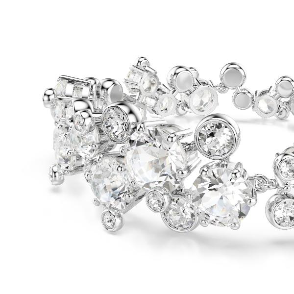 Bracelet, Mixed cuts, White, Rhodium plated Constella Swarovski 5