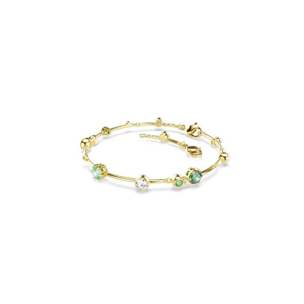 Bracelet, Mixed cuts, Green, Gold-tone plated Constella Swarovski 2