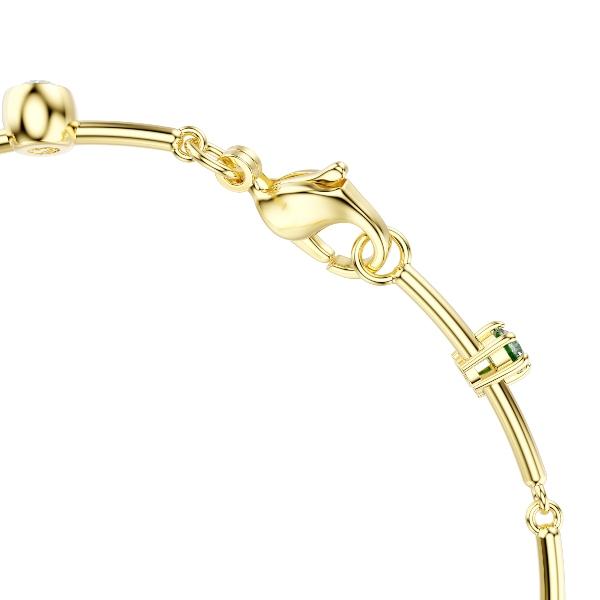 Bracelet, Mixed cuts, Green, Gold-tone plated Constella Swarovski 3