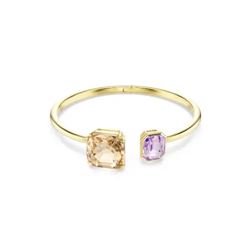 Bangle, Octagon cut, Multicolored, Gold-tone plated