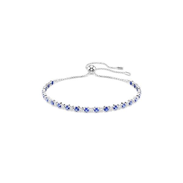 Bracelet, Mixed round cuts, Pink, Rhodium plated