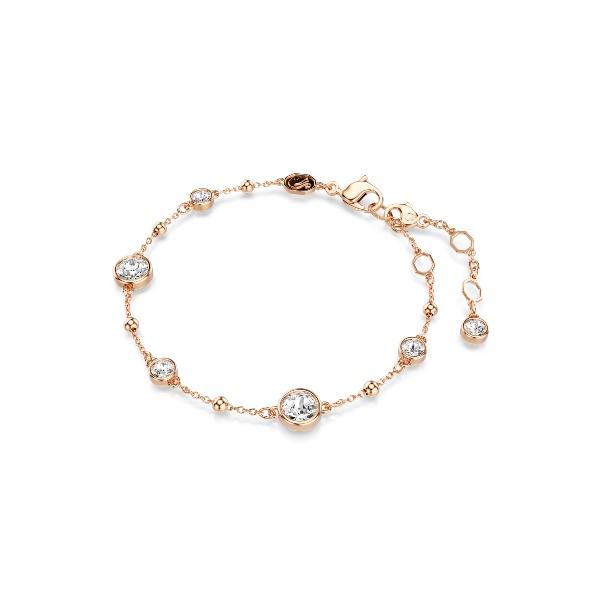 Bracelet, Round cut, White, Rose Gold-tone plated Imber Swarovski 5