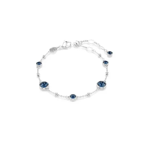 Rokassprādze, Apaļi griezuma kristāli, Zilais, Rodija pārklājums Imber Swarovski