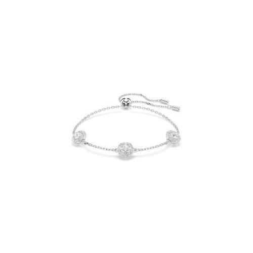 Bracelet, Round cut, Double sided motifs, White, Rhodium plated