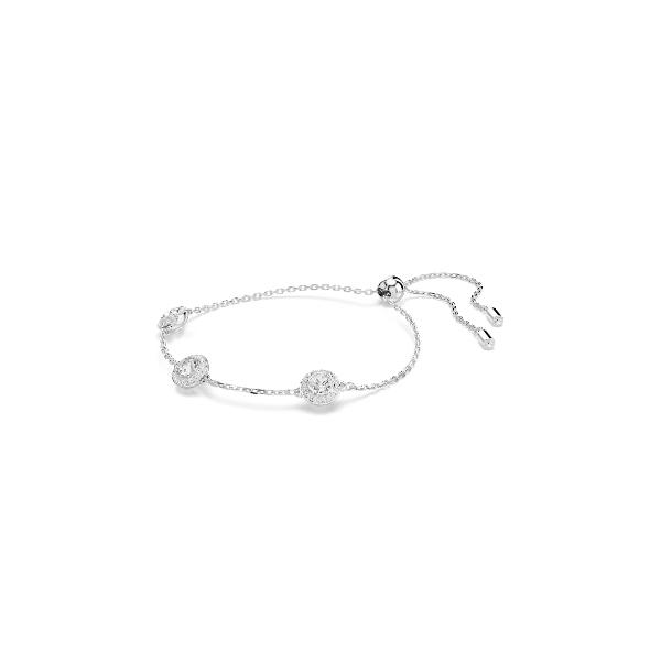 Bracelet, Round cut, Double sided motifs, White, Rhodium plated Una Angelic Swarovski 5