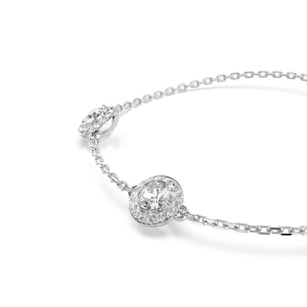 Bracelet, Round cut, Double sided motifs, White, Rhodium plated Una Angelic Swarovski 4