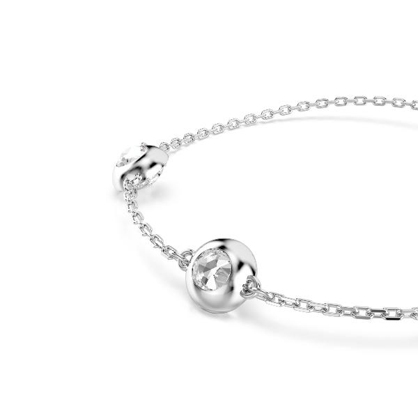 Bracelet, Round cut, Double sided motifs, White, Rhodium plated Una Angelic Swarovski 3