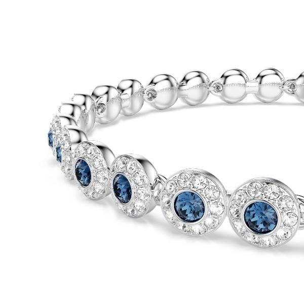 Bracelet, Round cut, Blue, Rhodium plated Una Angelic Swarovski 4